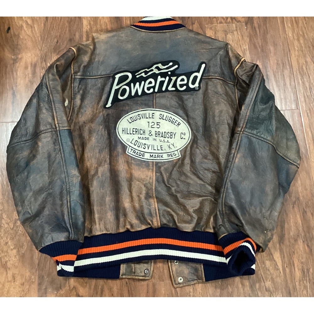 Louisville Slugger VINTAGE "Powerized" Leather Bomber jacket Size M
